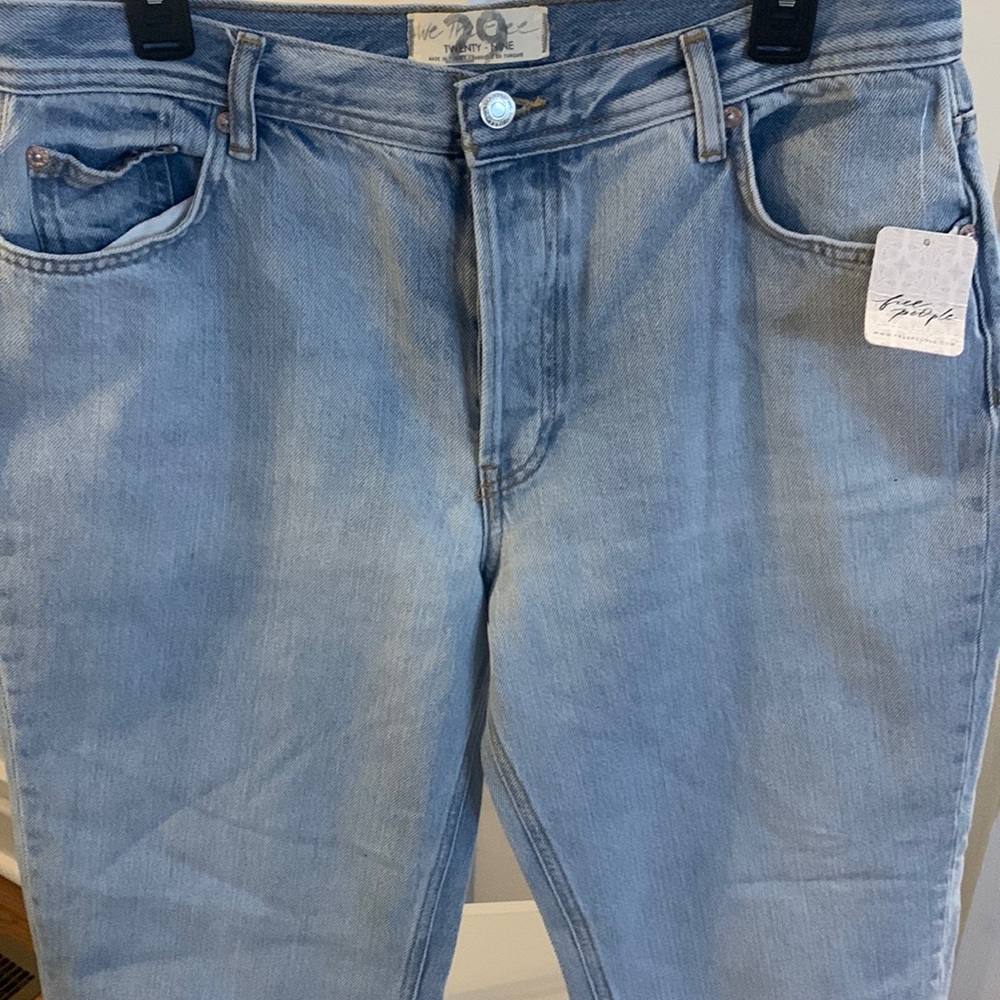 We The Free wide leg frayed at hem jeans